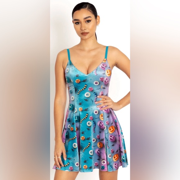 Blackmilk I Want Candy Velvet Mini Strappy Dress - Limited - Picture 2 of 7